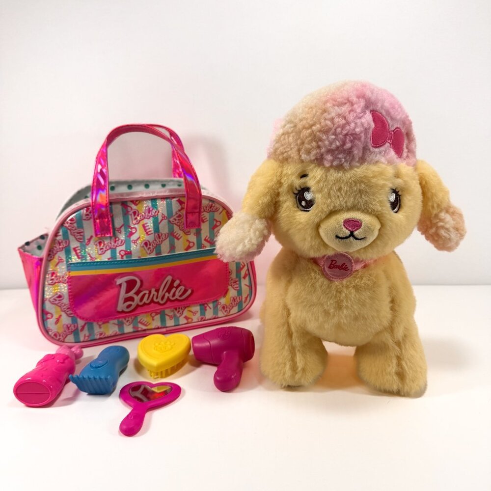 Barbie Salon Pet Adventure Plush Poodle Dog Purse Accessories Sound Lights Up